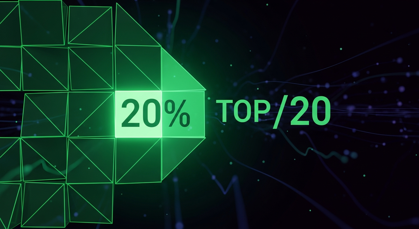 Pareto Principle 80/20 Rule - Visualization of how top 20% of market participants have the highest accuracy